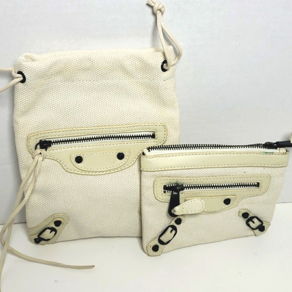 2 Balenciaga canvas pouches